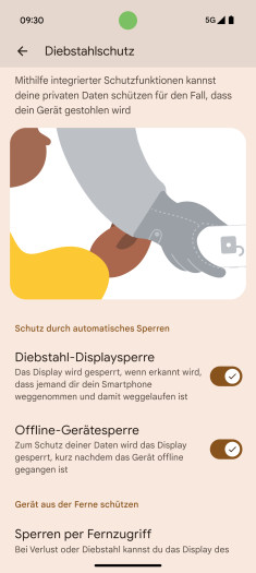 Das Smartphone erkennt, wenn es geklaut wird. (Bild: Google)
